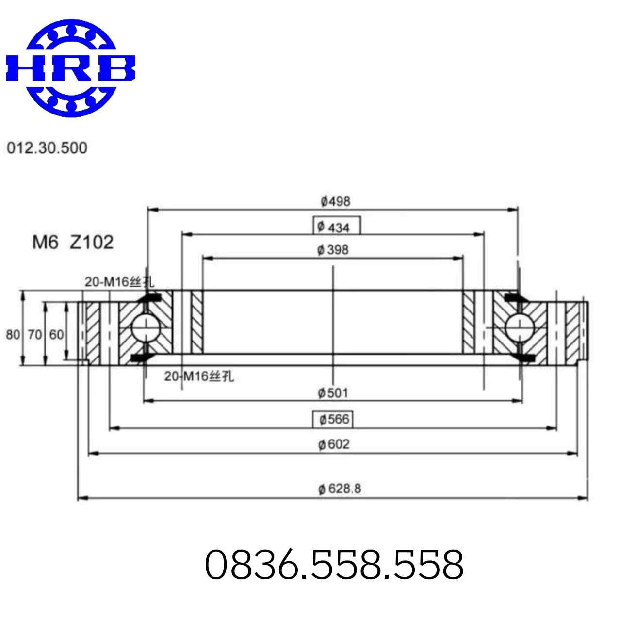 Bản vẽ vòng bi bạc đạn mâm xoay